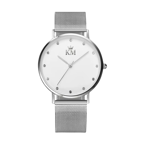 Silver "KM" With Diamonds