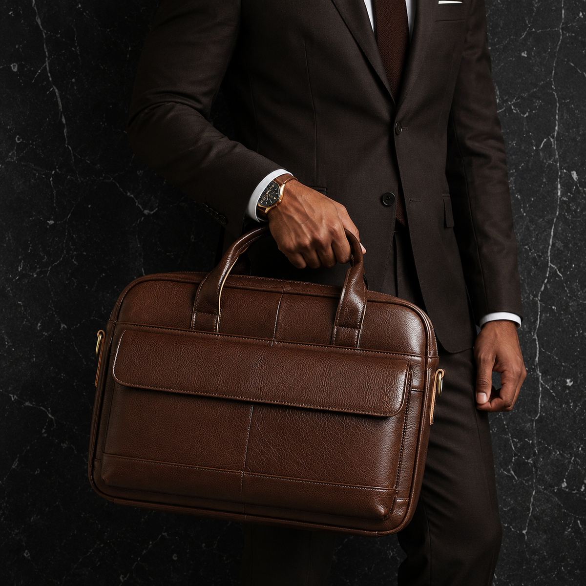 Men's Klassic brown briefcase