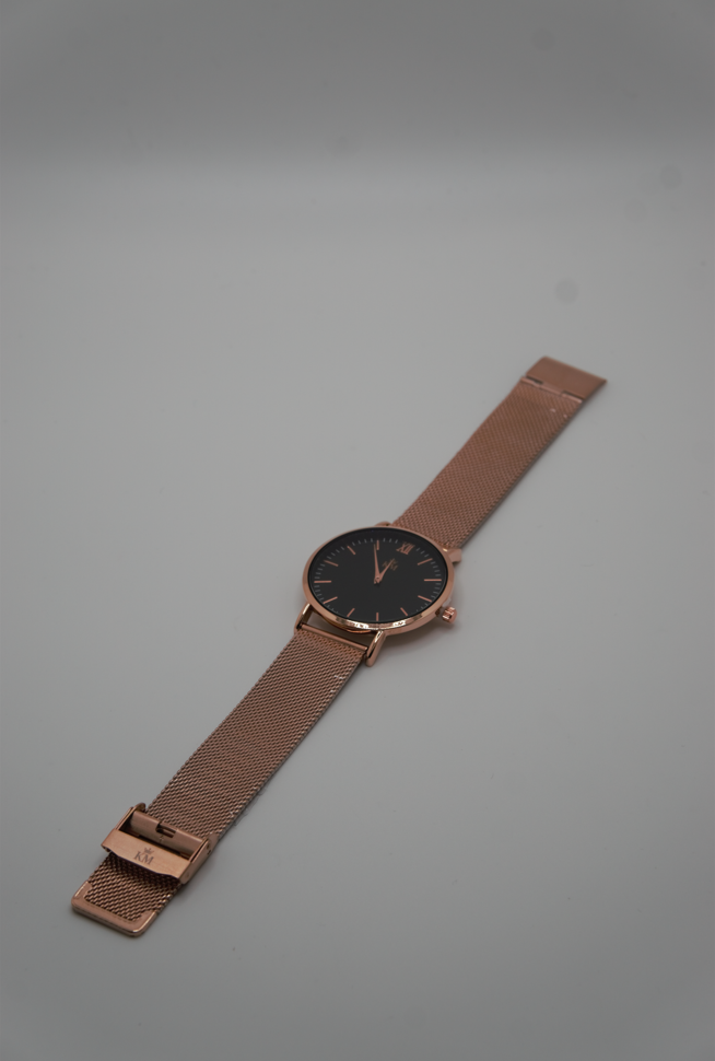 Rose Gold and Black "KM" Watch